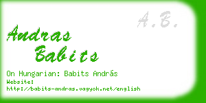 andras babits business card