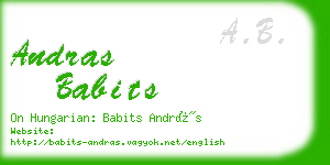 andras babits business card